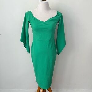 Mint green midi bodycon dress, perfect for Statue of Liberty costume!